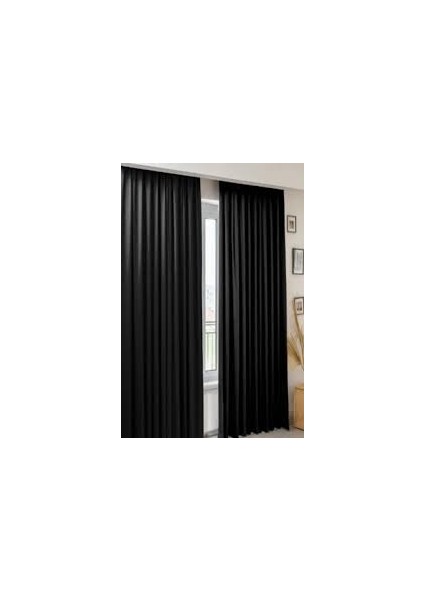 %100 Işık Geçirmez Blackout Siyah Pilesiz Perde