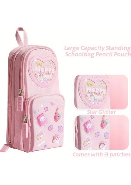 Sanrio Figürlü Çok Bölmeli Geniş Kapasiteli Kanvas Kalemlik Çanta Cüzdan Okul Öncesi Sevimli Hediye