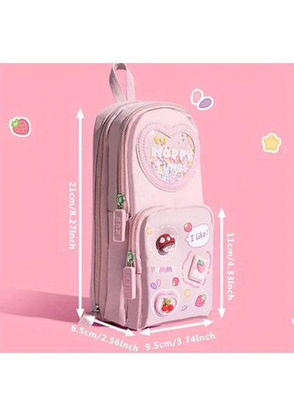 Sanrio Figürlü Çok Bölmeli Geniş Kapasiteli Kanvas Kalemlik Çanta Cüzdan Okul Öncesi Sevimli Hediye