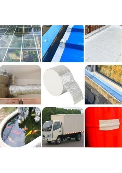 Buffer® 2 mt Yüksek Sıcaklık Dayanan Su Geçirmez Çatı Duvar Çatlak Onarıcı Yapışkan Bant Folyo 5 cm