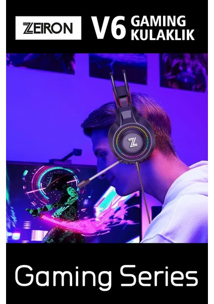 V6 Siyah USB 7.1 Stereo Profesyonel Mikrofonlu Surround Gaming Rgb Kulaküstü Oyuncu Kulaklığı fırsatları