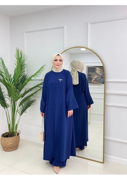 Kadın Tesettür 2'li Takım Ferace Formunda Tunik & Pantolon