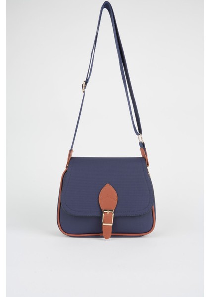 Kadın Yonca Lacivert Taba 4 Cepli Kapaklı Fermuar ve Çıt Çıt Kapama Kol ve Omuz Çantası fiyatları