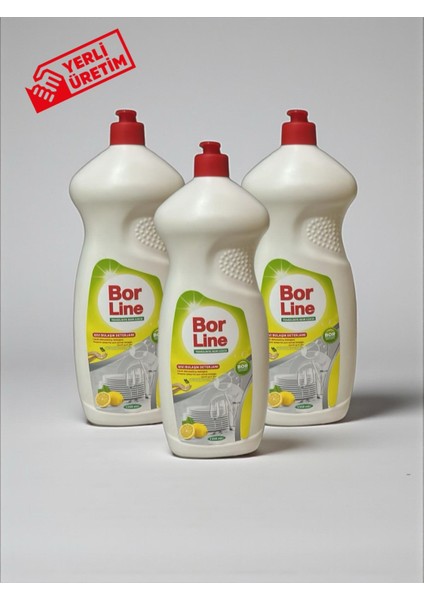3 Adet 1350 ml Limon Özlü Sıvı Bulaşık Yıkama Deterjanı
