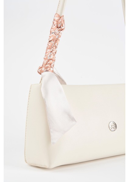 Kadın Zarif Krem Fular Hediyeli Suni Deri Baget Fermuar Kapama El ve Kol Çantası indirimleri