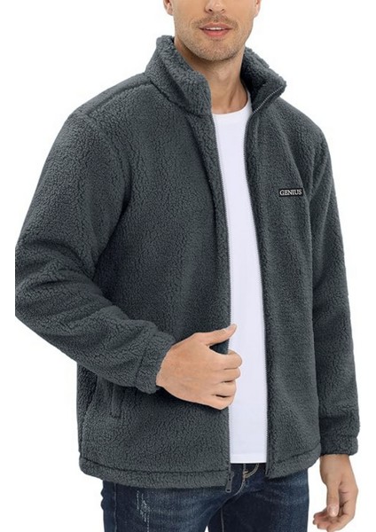 Oversize Peluş Sweatshirt Erkek Polar Sweatshirt Erkek Sweatshirt Oversıze-Peluss