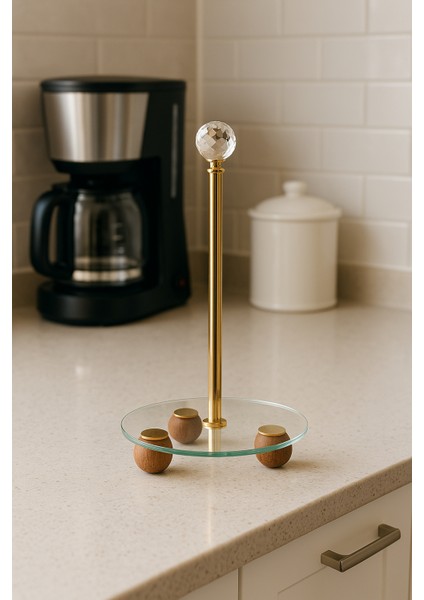 Dekoratif Peçetelik - Kağıt Havluluk Tezgah Üstü Rulo Havluluk Kağıt Havlu Standı - Mutfak Organizer