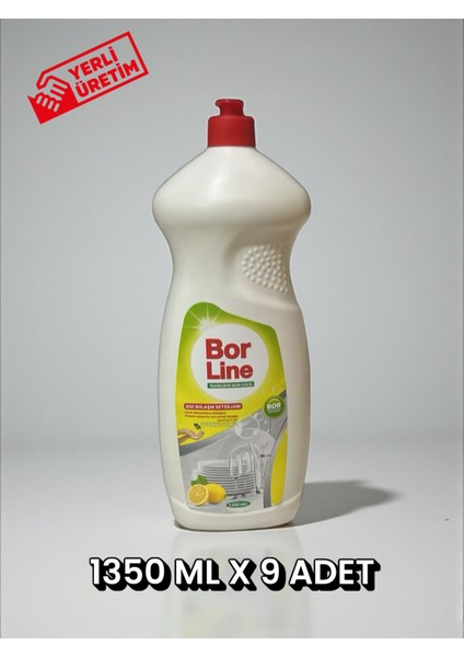 9 Adet 1350 ml Limon Özlü Sıvı Bulaşık Yıkama Deterjanı
