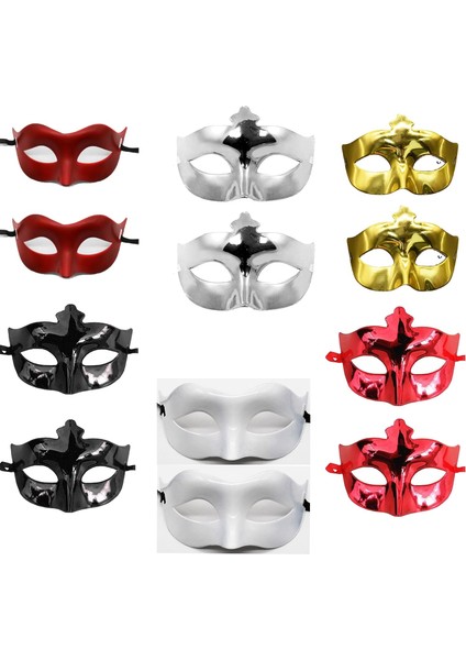Büro Ev Ofis Gösteri Kostümü Için 12ADET Renkli Parti Maskesi Seti