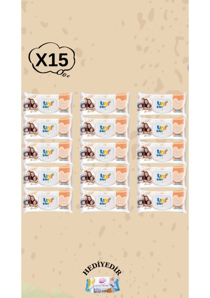 Islak Mendil 15 Paket 90LI 1350 Yaprak