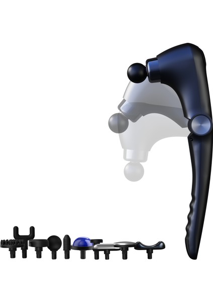 Katlanabilir Sıcak Soğuk Masaj Tabancası – 10 Başlık, 9 Hız, Şarjlı Sporcu Masaj Aleti