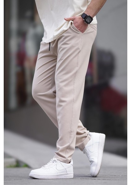 Bej Düz Paça Erkek Pantolon 6535