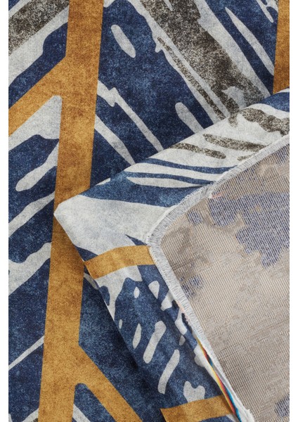 Kadife Dokulu, Lastikli, Sünger Apreli, Kaymaz Taban, Yıkanabilir Modern Desenlerde Halı Örtüsü - 9 M2 modelleri