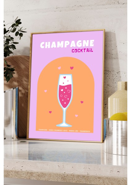 Champagne Cocktail - Fudalab Mutfak ve Bar Posteri - Ahşap Çerçeveli fiyatları