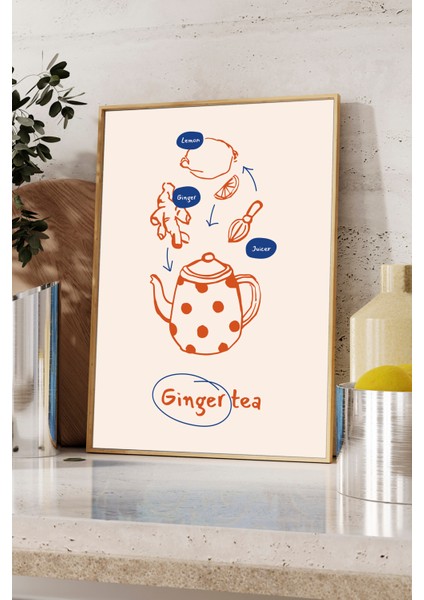 Mutfak Tablo ve Posteri Ginger Tea - Ahşap Çerçeveli fiyatları