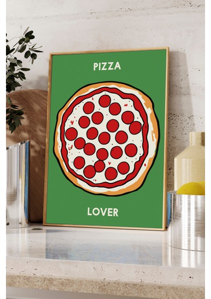 Pizza Lover Poster - Mutfak Poster ve Tablosu - Ahşap Çerçeveli fiyatları