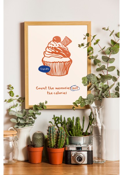 Cupcake Poster - Mutfak Tablo ve Posterleri - Fudalab Özel Tasarım - Ahşap Çerçeveli