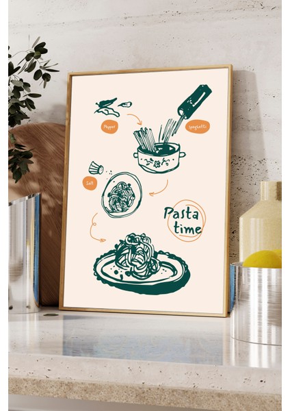 Pasta Time - Mutfak Için Tablo ve Poster - Ahşap Çerçeveli fiyatları