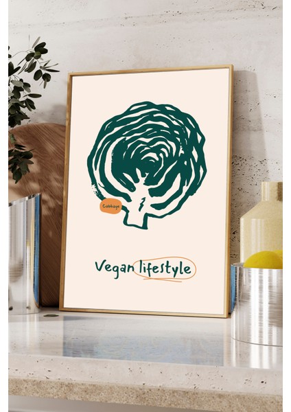 Vegan Lifestyle - Mutfak Poster ve Tablo - Ahşap Çerçeveli fiyatları