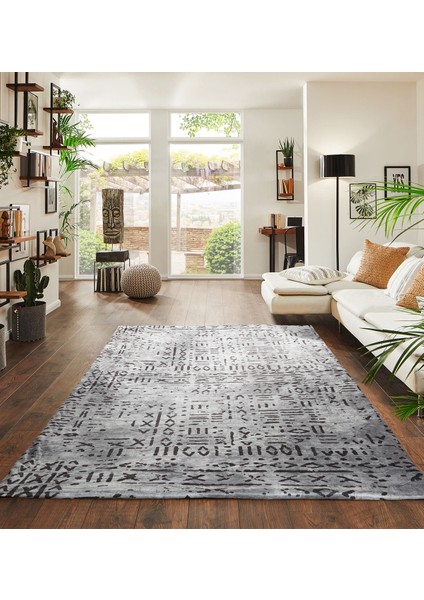 Kadife Dokulu, Lastikli, Sünger Apreli, Kaymaz Taban, Yıkanabilir Modern Desenlerde Halı Örtüsü - 9 M2