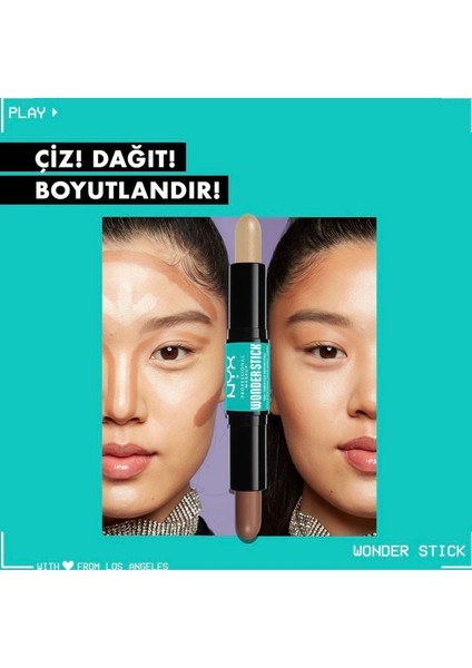 Nyx Professional Makeup Wonder Stick Çift Taraflı Krem Kontür & Aydınlatıcı Stick - Light Medium modelleri