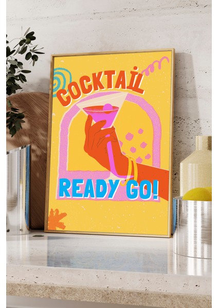Kokteyl Poster - Bar ve Mutfak Dekorasyon Posteri - Ahşap Çerçeveli fiyatları