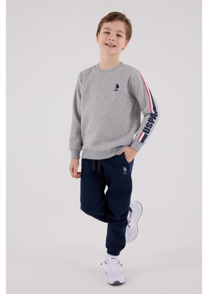 US2207 - Gri Melanj - U.s. Polo Assn Kids Erkek Eşofman Takımı modelleri