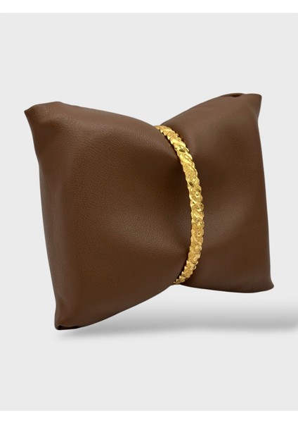 Çelik 22 Ayar Altın Kaplama Desenli Kalın Ajda Bilezik - 1 Adet modelleri