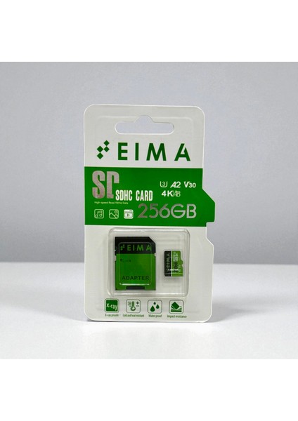 Eıma Microsd Kart 32GB, A2 V30 4K Uhd, Adaptörlü Hafıza Kartı Yüksek Hızlı Okuma/yazma Özelliği ile Kesintisiz Veri Aktarımı ve Depolama Imkanı.