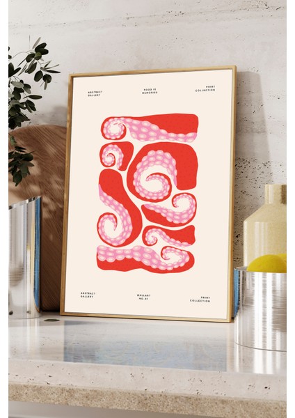 Ahtapot Poster - Mutfak Dekorasyon Poster ve Tablo - Ahşap Çerçeveli fiyatları