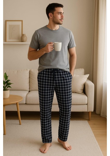 Erkek Desenli Cepli % 100 Pamuk Tek Alt Lacivert modelleri