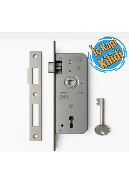 151R Iç Kapı Gömme Kilidi 35 mm Nikel Mobilya Kapı Kilidi