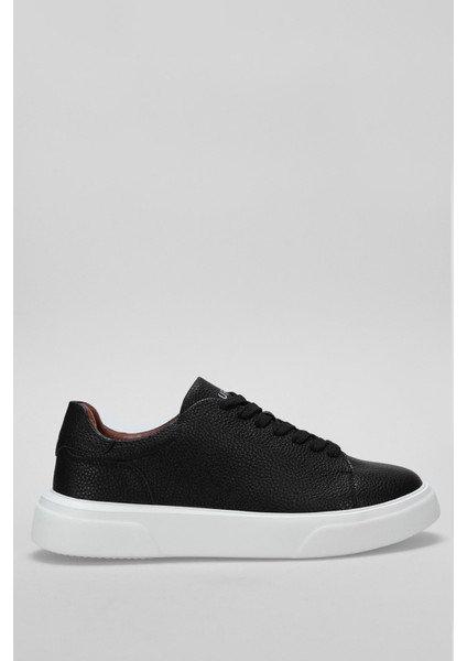 Erkek Tommy Deri Sneaker Ayakkabı 112230222 Siyah