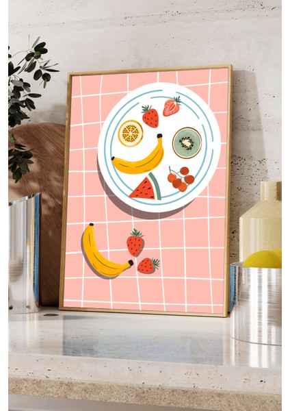 Meyve Tabağı - Mutfak Tablo - Poster - Ahşap Çerçeveli Tablo fiyatları