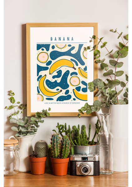 Muz Poster - Mutfak Tablo ve Posterleri - Ahşap Çerçeveli