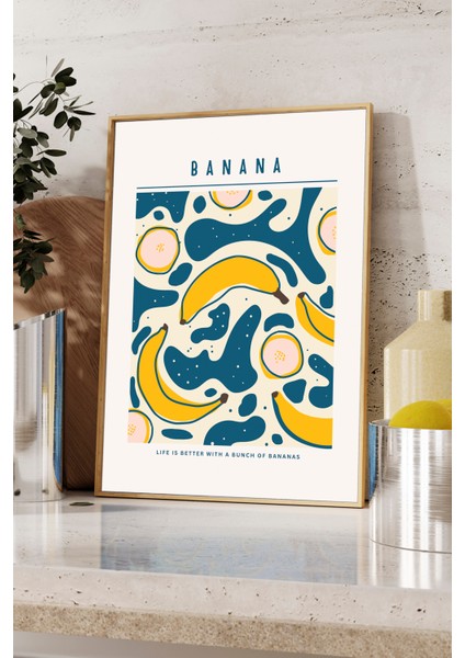 Muz Poster - Mutfak Tablo ve Posterleri - Ahşap Çerçeveli fiyatları