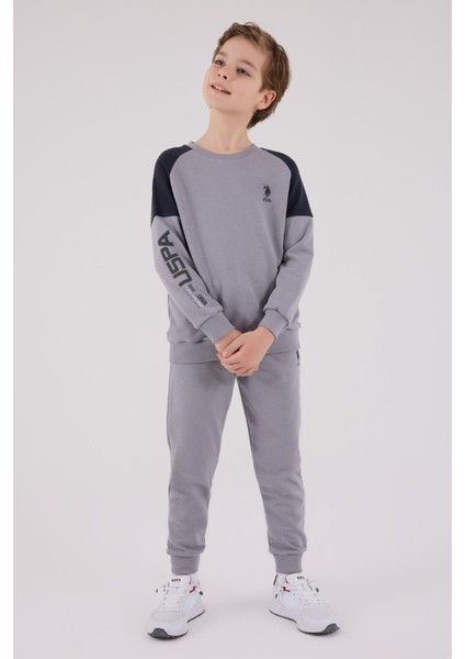 US2221 - M.grey - U.s. Polo Assn Kids Erkek Eşofman Takımı modelleri