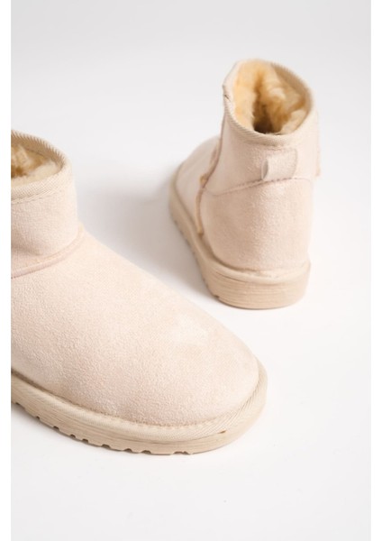 Kadın Süet Içi Kürklü Alçak Taban Bilekte Kısa Kadın Bot&bootie Taba modelleri