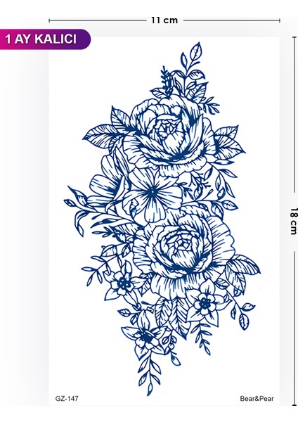 1 Aylık Dövme Tattoo Gerçek Dövme Görünümlü Çiçek Dövmesi fiyatları