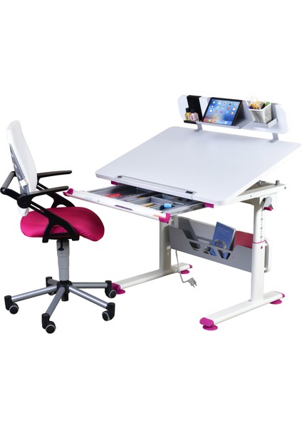 Mini Advanced Çalışma Masası ve Sandalye Takımı, Yükseklik Ayarlı Çalışma Masası, Kız-Erkek Çocuk Beyaz Ders Çalışma Masası modelleri