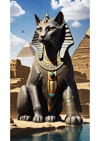 Antik Mısır Devasa Kedi Heykeli Ev Duvar Salon Güzellik Salonu Ofis Dükkan Dekarasyon Kanvas Tablo fiyatları