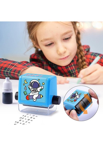 Çocuklar Için Eğlenceli ve Öğretici Matematik Toplama Işlemleri Kaşesi, Eğitim Öğrenme Için Çarpım Tablosu Kaşesi Mürekkep Hediyeli Matematik Rulosu Damgası