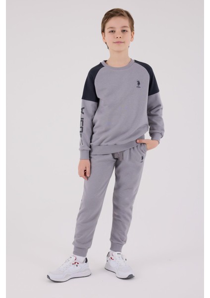 US2221 - M.grey - U.s. Polo Assn Kids Erkek Eşofman Takımı