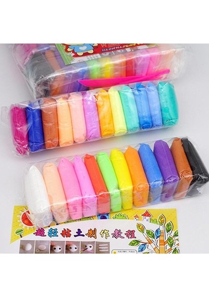 Zıplayan Kil Oyun Hamuru Karışık Renkli (12 Adet 73 gr ) Air Dry Clay Hava ile Kuruyan Modelleme Kili fırsatları