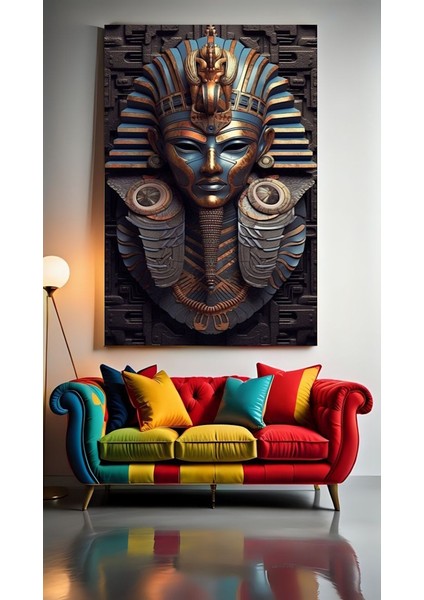 Firavun Portre Ev Duvar Salon Güzellik Salonu Ofis Dükkan Dekarasyon Kanvas Tablo