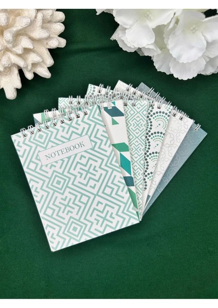 6'lı Defter Seti 10X13,5 cm Çizgili Defter 40 Yaprak Üstten Spiralli Cep Defteri