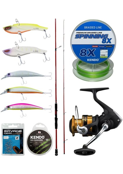 Spin Olta Seti Okuma Red Spin 9'2'' 279 cm 10-40 gr 2 Parça&shimano Makina Fx 4000 Fc