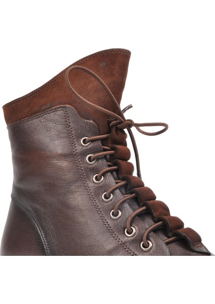 Fermuarlı Hakiki Deri Kahve Kadın Bot indirimleri