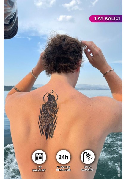 1 Ay Kalıcı Karga Dövmesi Raven Tattoo Kuzgun Dövme