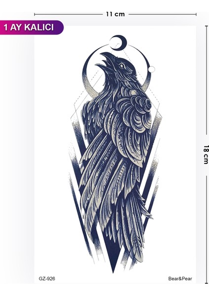 1 Ay Kalıcı Karga Dövmesi Raven Tattoo Kuzgun Dövme fiyatları
